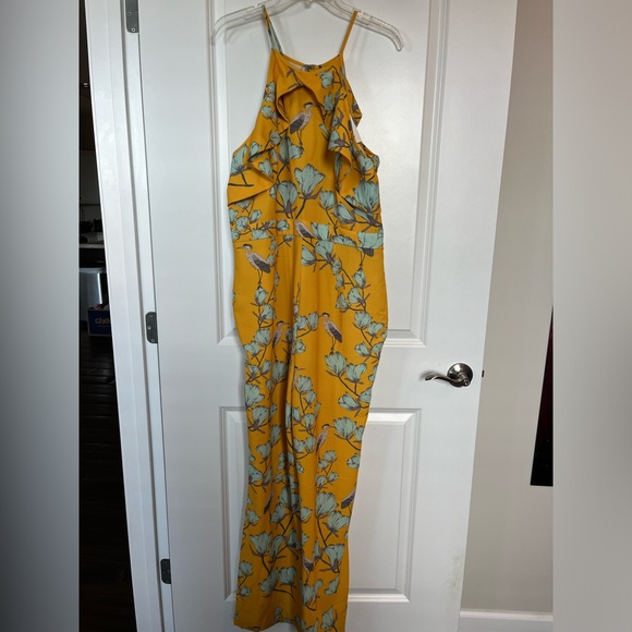 ANTHROPOLOGIE | Varun Bahl Warbler Yellow Floral Jumpsuit NWT Size 12 - Picture 5 of 14